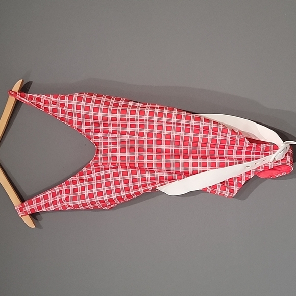Modcloth Haley One- Piece swimsuit red white plaid - Picture 1 of 5